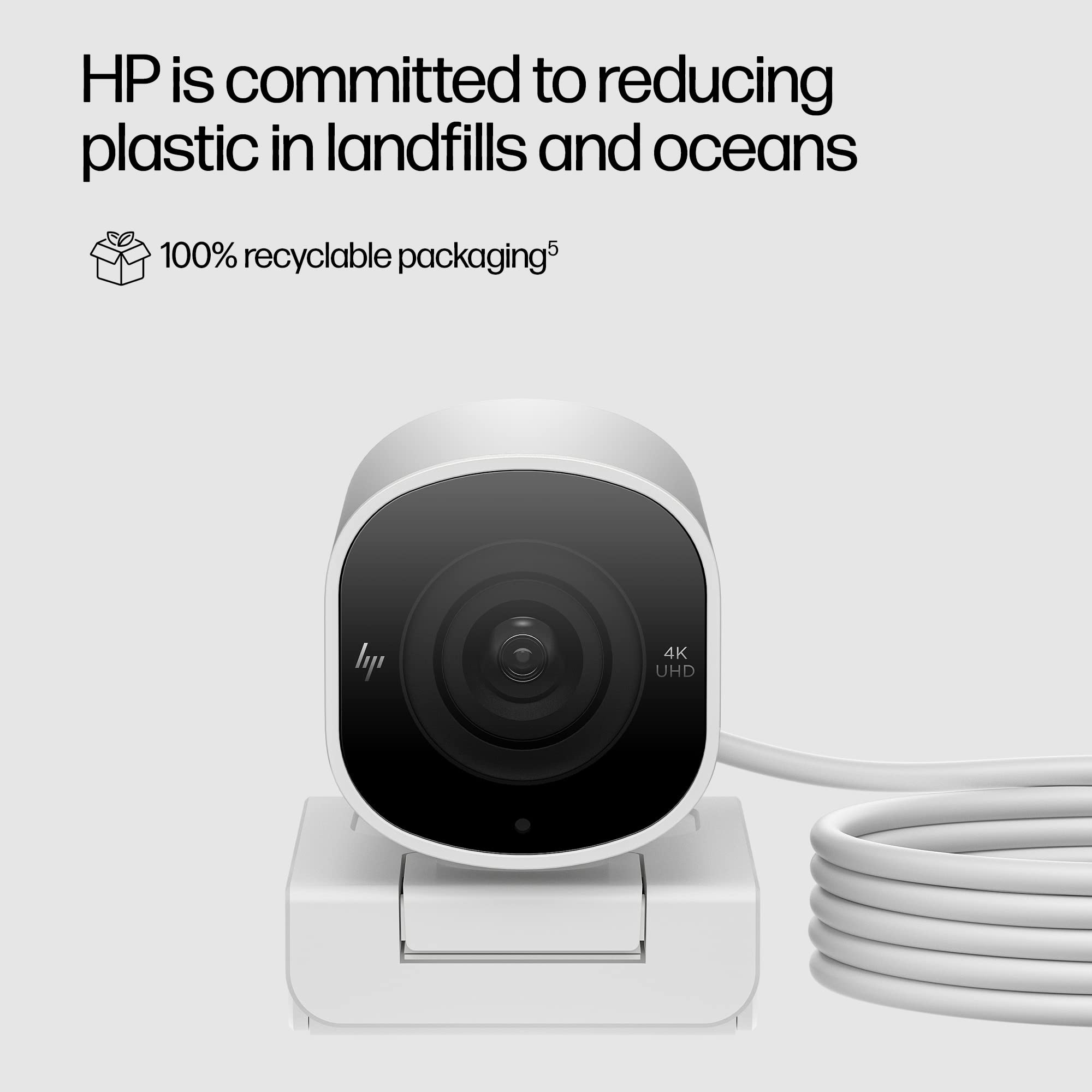 HP 960 4K Streaming Webcam, 4K 30fps or 1080p 60fps, STARMIS CMOS Sensor, 8MP, 100 deg Diagonal Field of View, autofocus, Dual mic, Universal mounting Clip, Tripod Mount, 360 deg Swivel, 90 deg tilt - Image 9