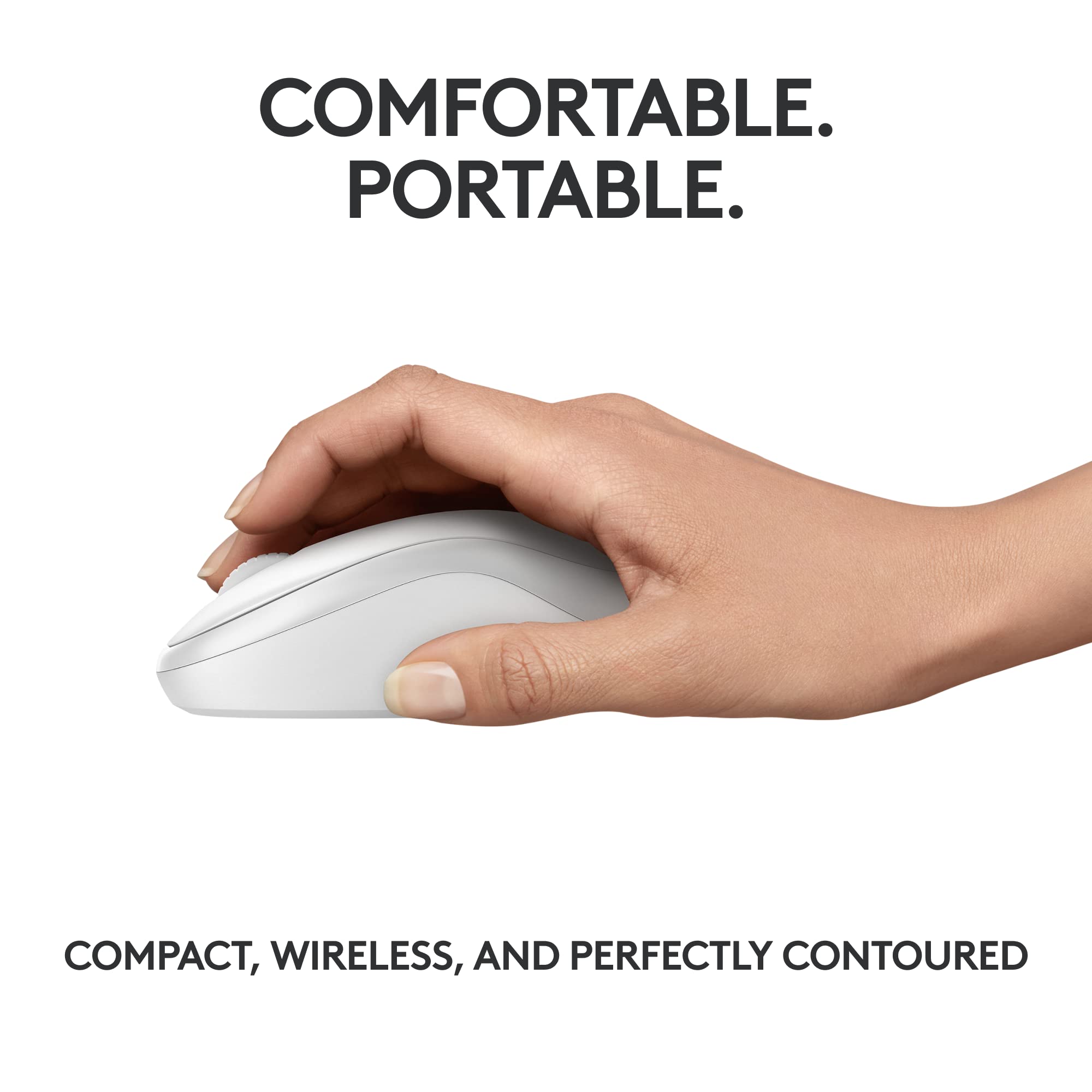 Logitech M240 Silent Bluetooth Mouse, Wireless, Compact, Portable, Smooth Tracking, 18-Month Battery, for Windows, macOS, ChromeOS, Compatible with PC, Mac, Laptop, Tablets - Off White - Image 7