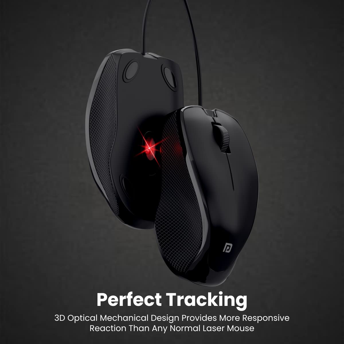 Portronics Toad 101 Wired Optical Mouse with 1200 DPI, Plug & Play, Hi-Optical Tracking, 1.25M Cable Length, 30Lakhs Click Life(Black) - Image 8