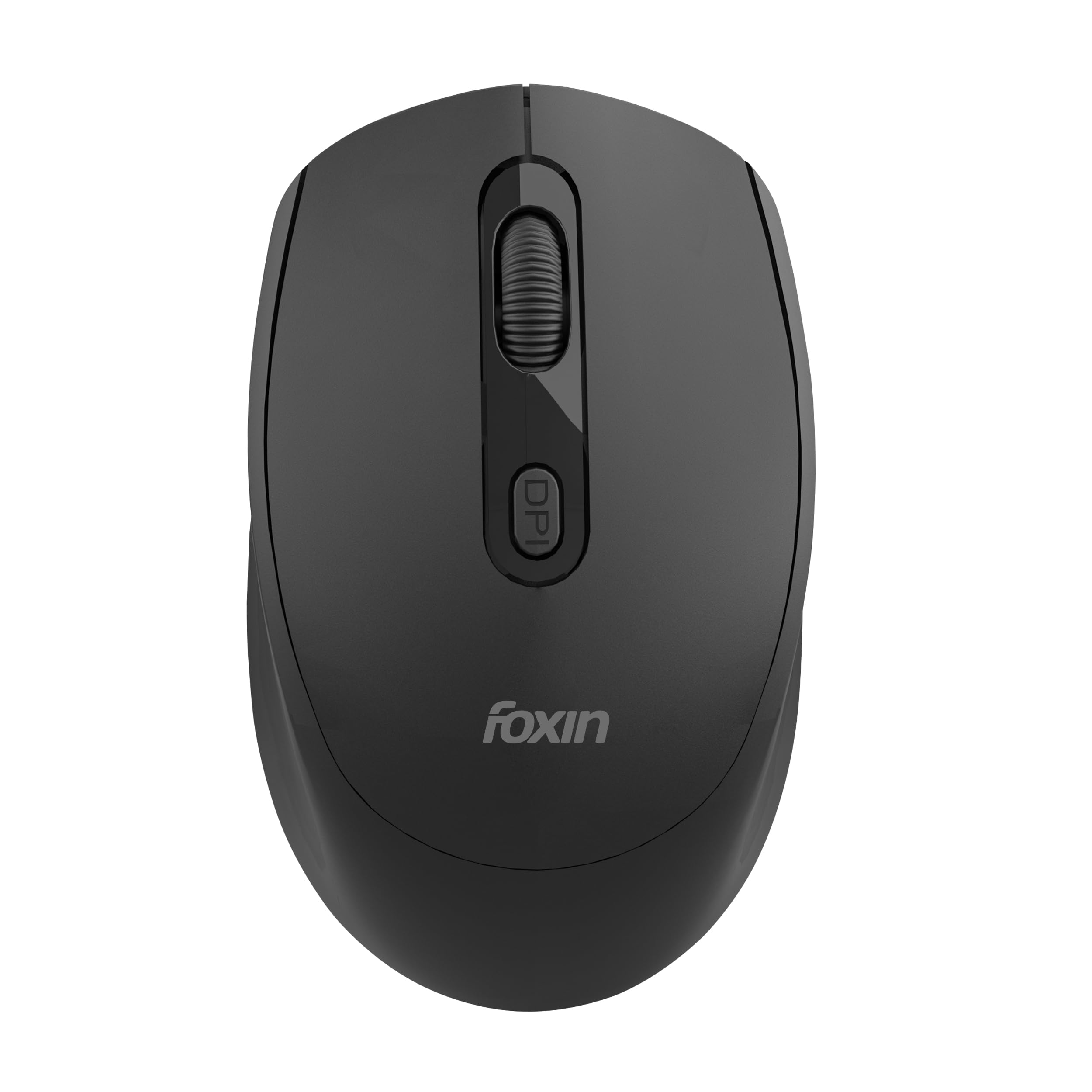 Foxin Flow Wireless Mouse with Rechargeable Battery, Bluetooth & 2.4 Ghz Dual Connectivity, 4 Buttons, Upto 1600 DPI, Type-C Charging | Ergonomic Office Mouse for Laptop, MacBook, PC | Black - Image 2