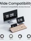 Portronics Bubble 3.0 Wireless Keyboard with Bluetooth + 2.4 GHz USB Receiver, Rechargeable Battery, Dual Height Adjustment, Multimedia Hotkeys with Numpad, for Laptop, PC, Smartphone, Tablet(Beige)