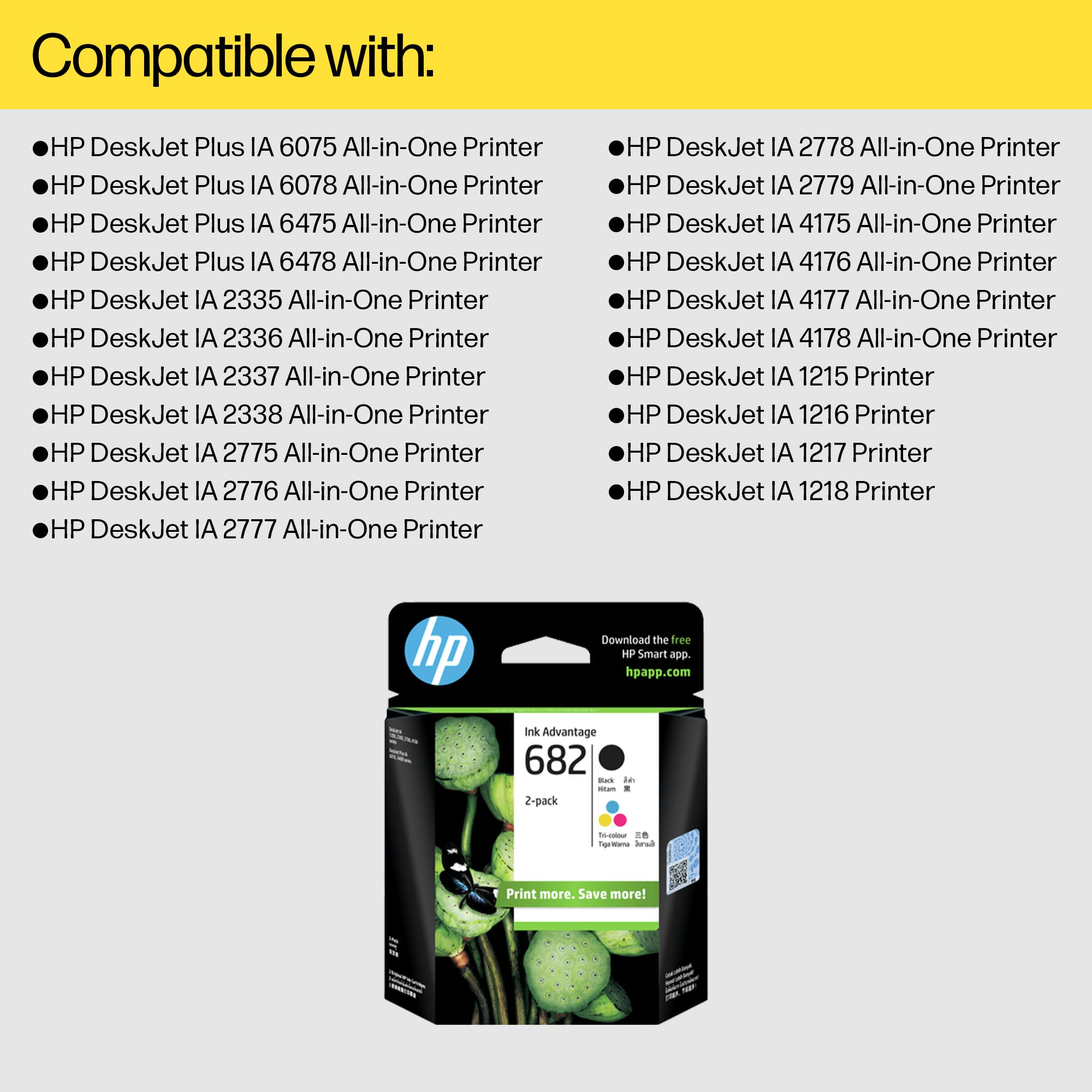 HP 682 Color/Black Ink Cartridge Combo 2-Pack - Image 5