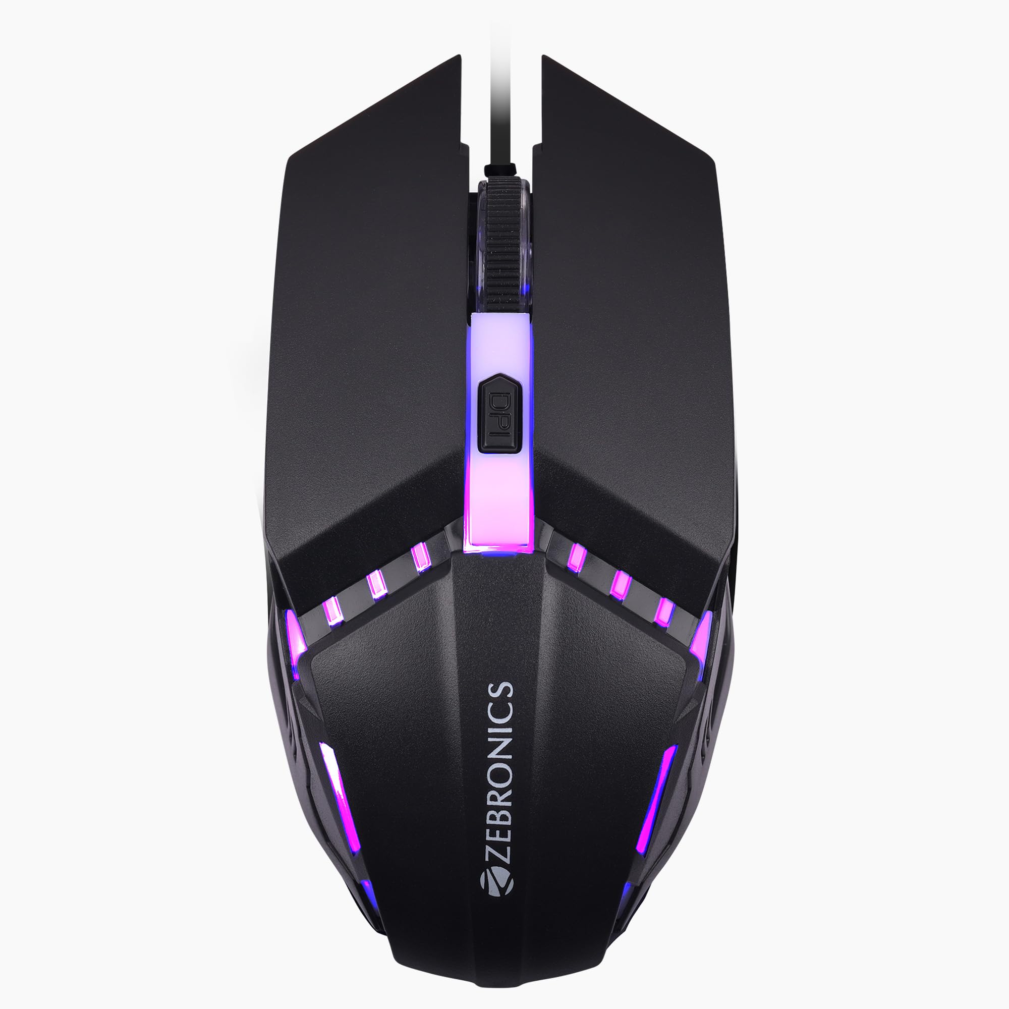 ZEBRONICS PHERO Wired Gaming Mouse with up to 1600 DPI, Rainbow LED Lights, DPI Switch, High Precision, Plug & Play, 4 Buttons - Image 2