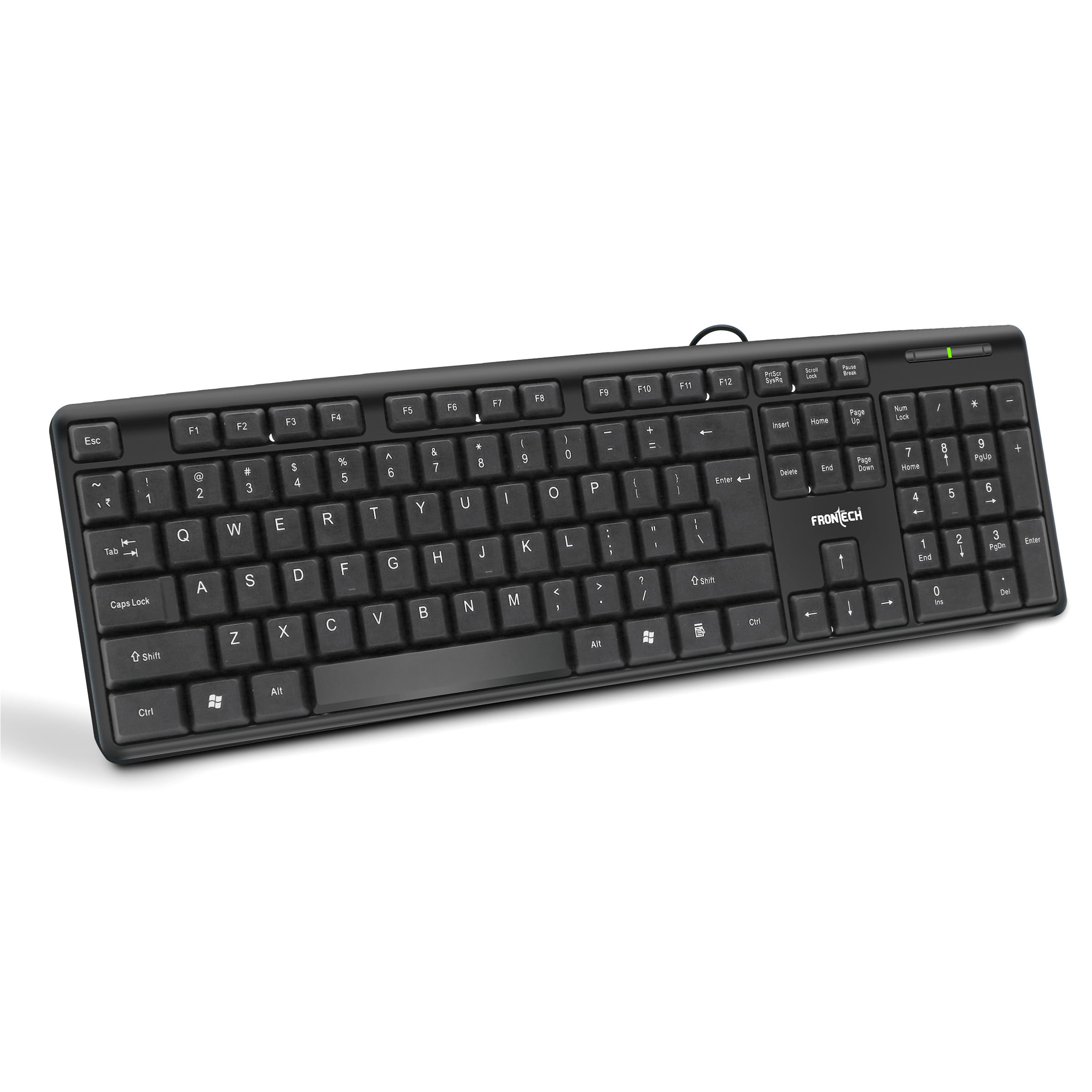 FRONTECH Wired Keyboard | Membrane Keys with Retractable Stands | USB Plug & Play | Ergonomic & Comfortable Design | 1 Year Warranty (FT-1672, Black) - Image 2