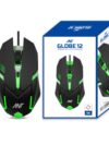 Ant Globe 12 Wired Optical Gaming Mouse - 2400 DPI High-Precision Sensor, Multicolour RGB Backlight, 4 Responsive Buttons, Ergonomic Lightweight Design for PC, Mac, Laptop & Desktop (Black)